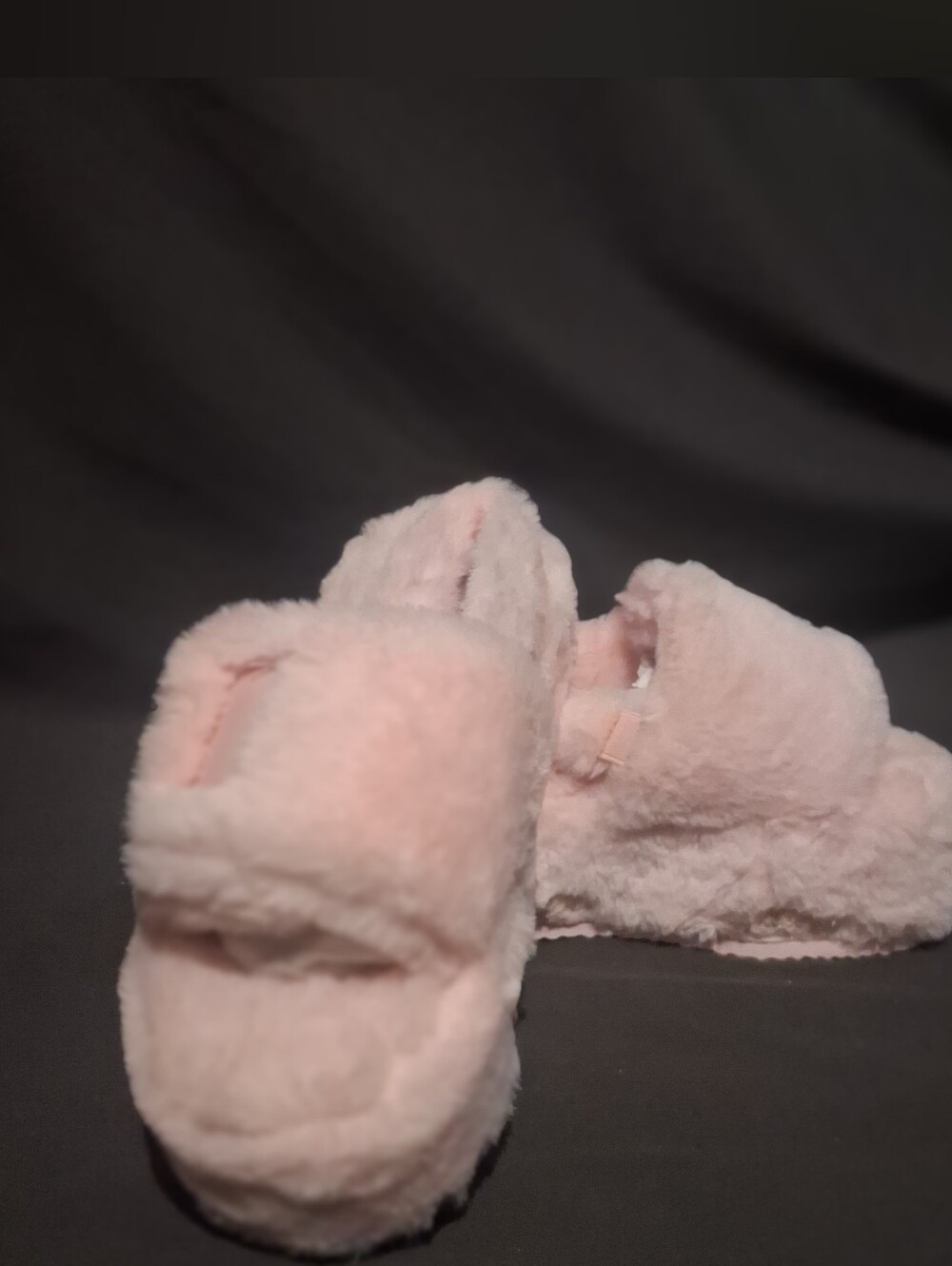 Plush Pink Fuzzy Slide Slippers